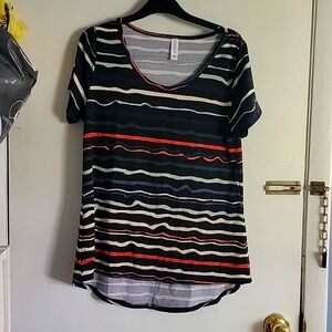 LulaRoe striped top with Highlow. Size small